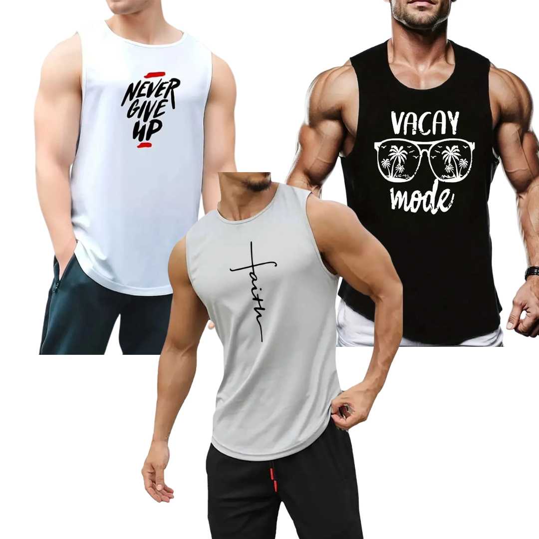 tanktop new MENS SLEEVELESS T SHIRT 3 PCS COMBO - Image 1