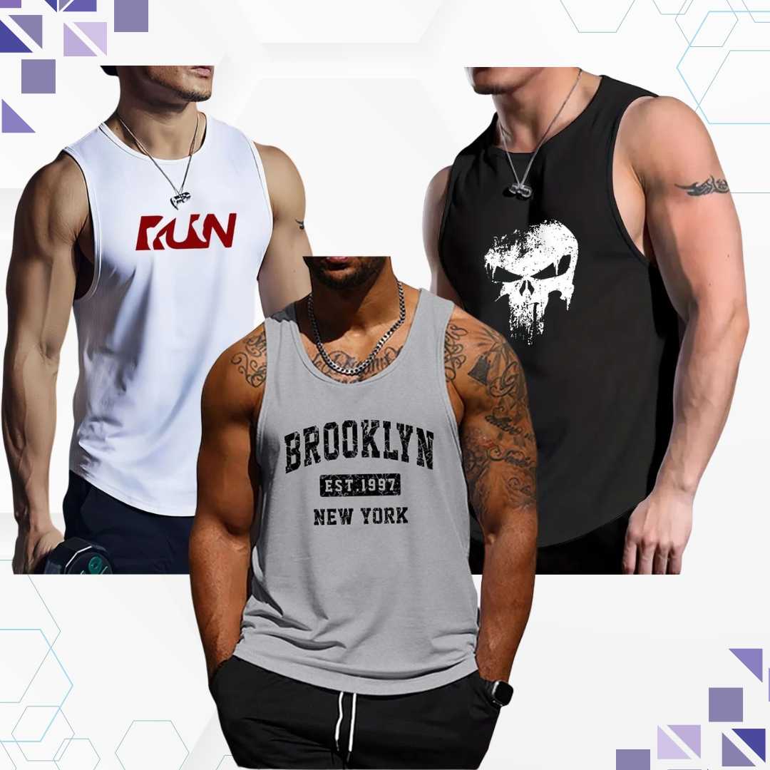tanktop new1 MENS SLEEVELESS T SHIRT 3 PCS COMBO - Image 1