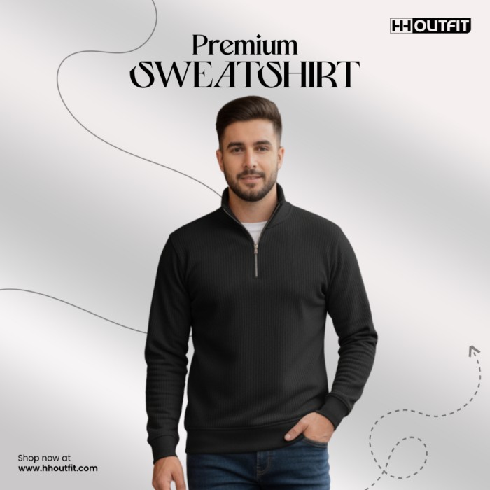13 (4) PREMIUM SWEATSHIRT BLACK - Image 1