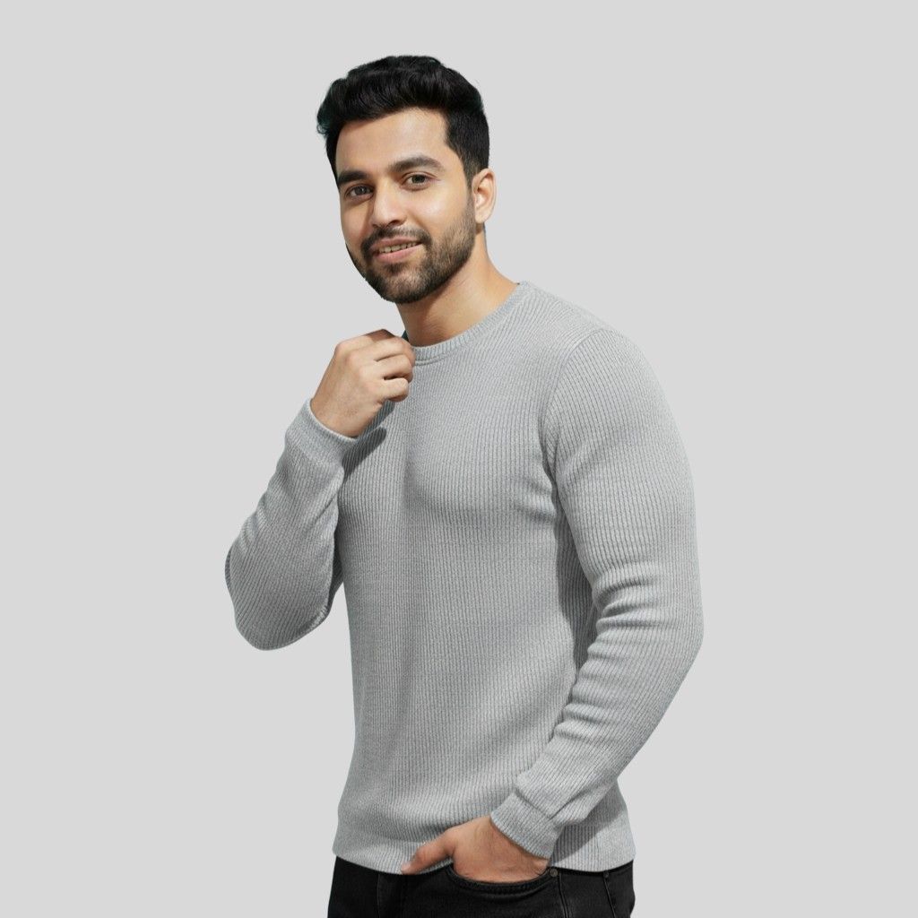 5 Premium Round Neck Sweatshirt Ash - Image 1